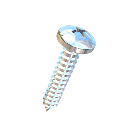 Allied Titanium Sheet Metal Screw, #10 x 1 in, Plain Titanium Pan Head Phillips Drive 0001600
